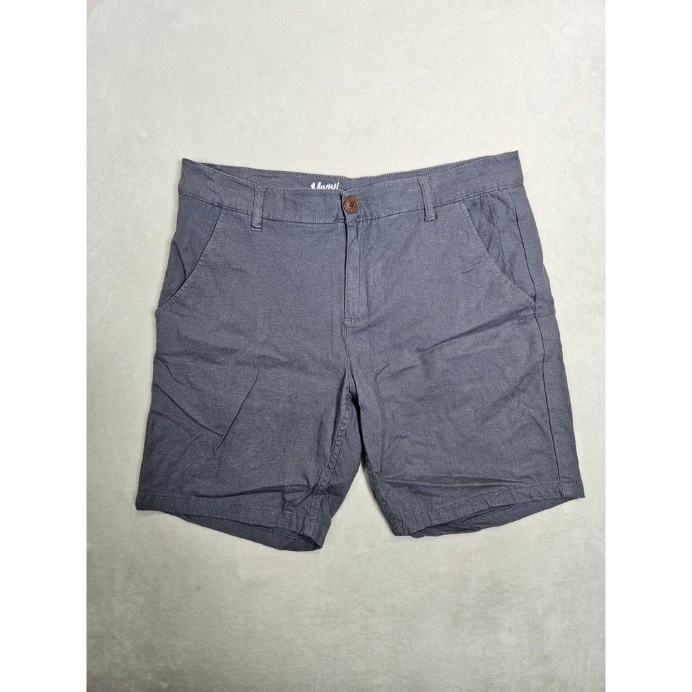 Mugsy Shorts‎ Mens 35 Gray Seasides Linen Blend Stretch Casual Comfort Preppy